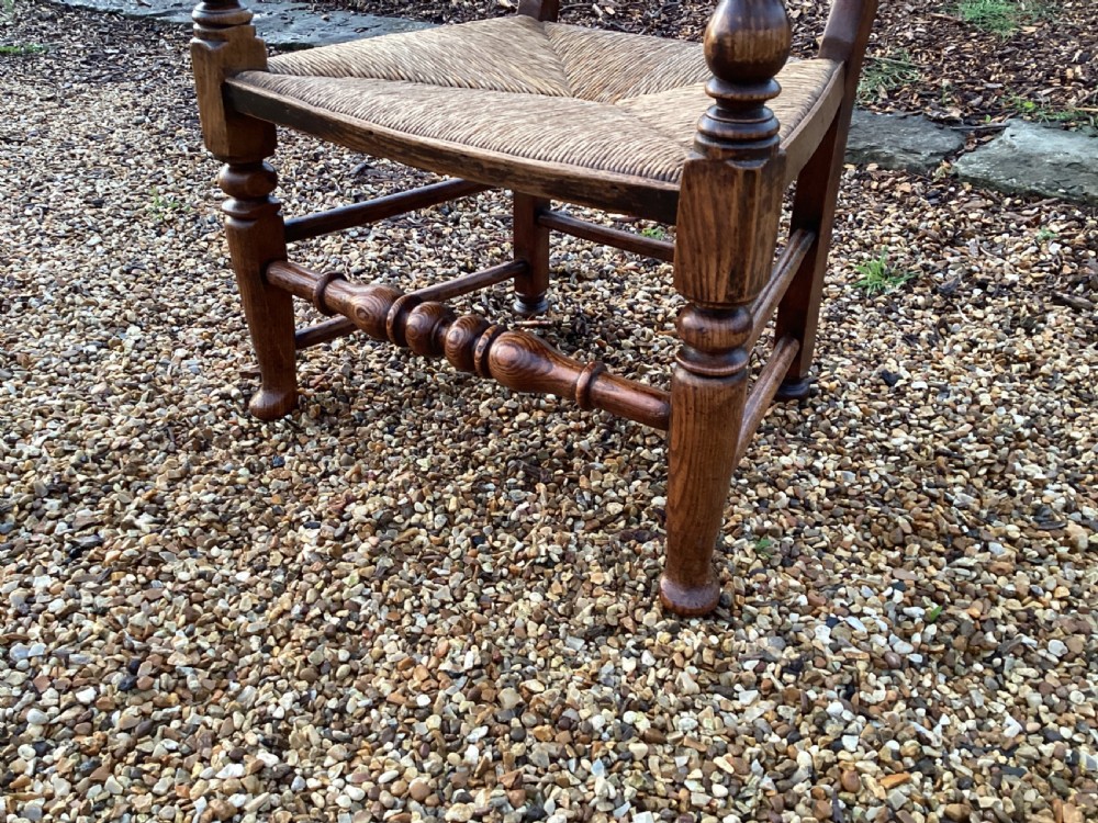 18th century rush seated oak armchair View IV