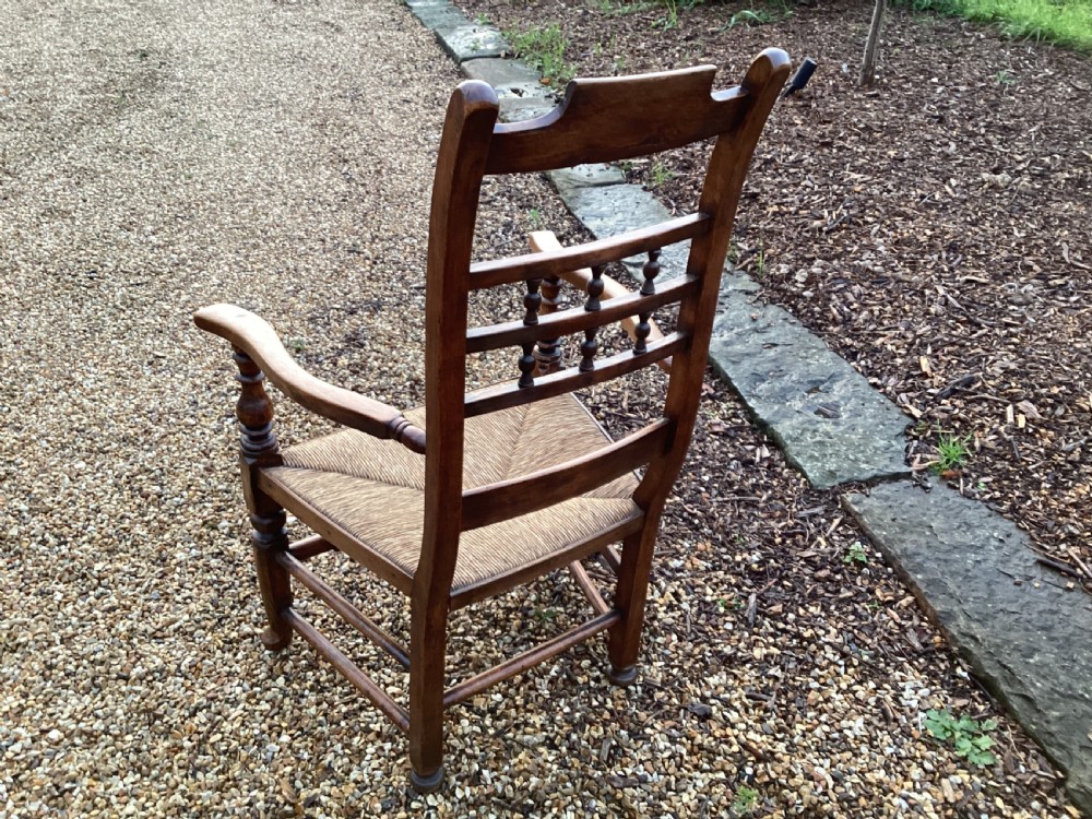 18th century rush seated oak armchair View VI