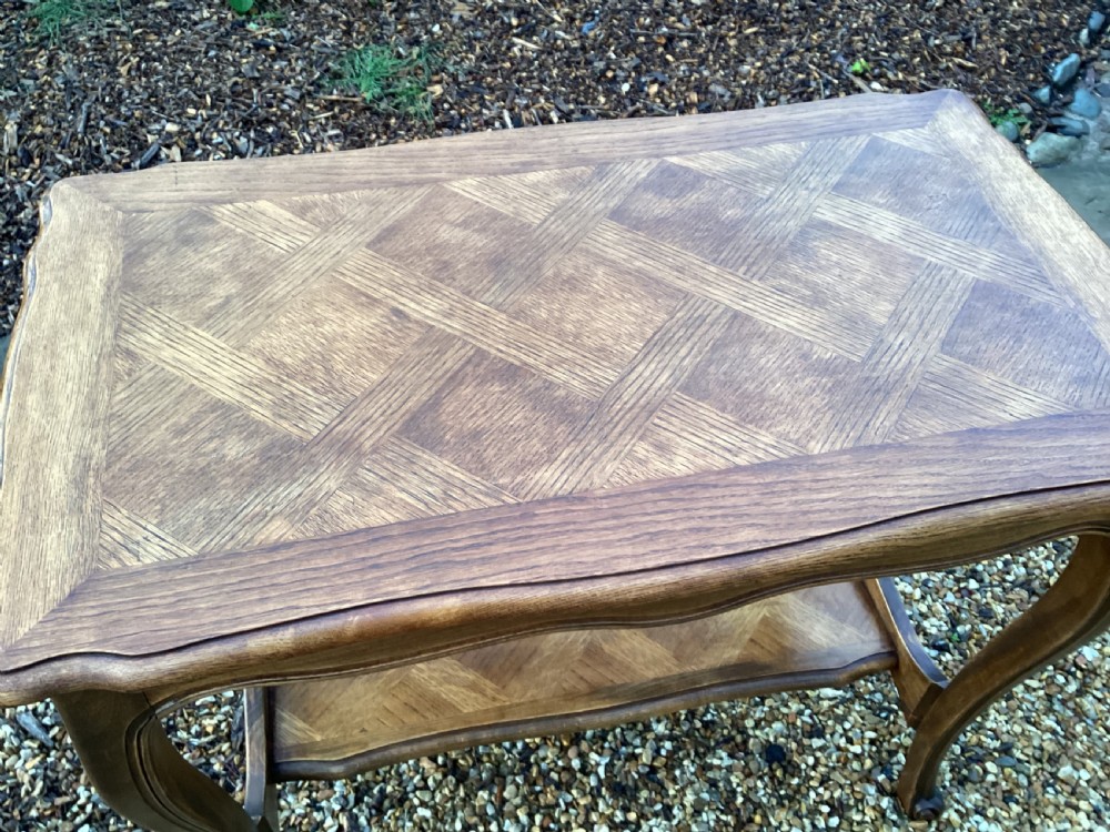 Antique French oak side table View VII