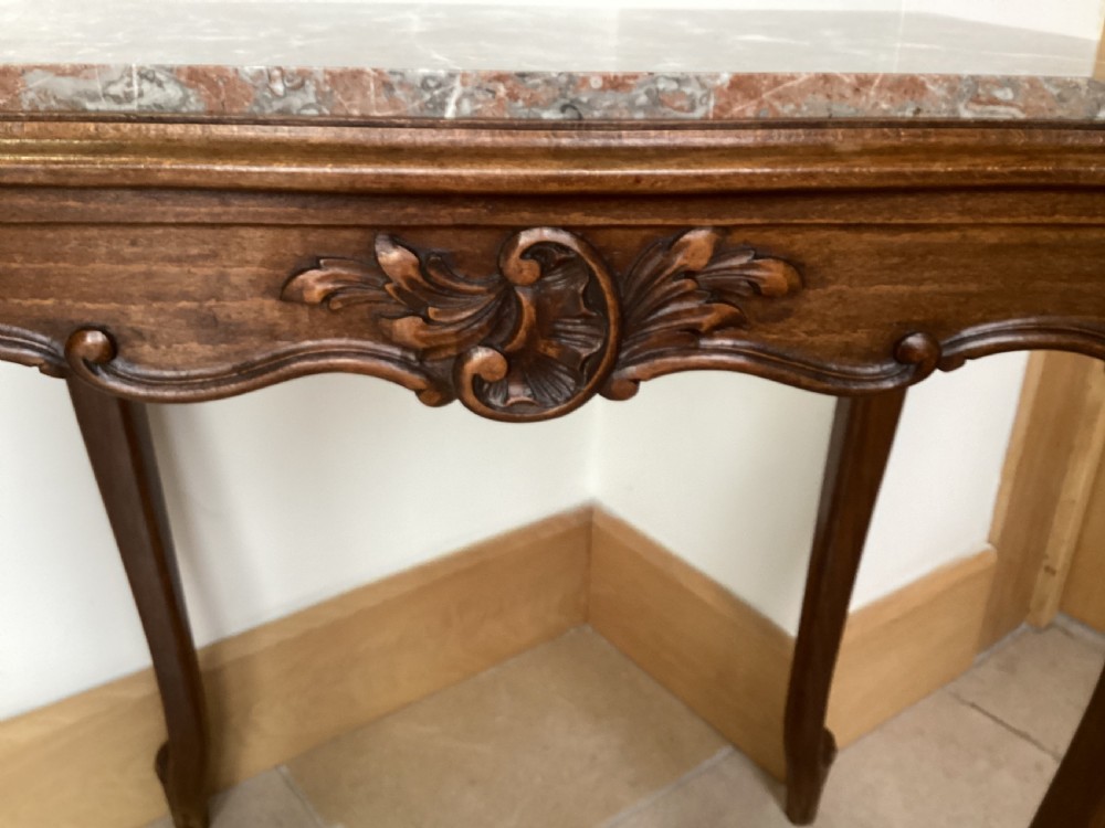 Antique French walnut side table View II