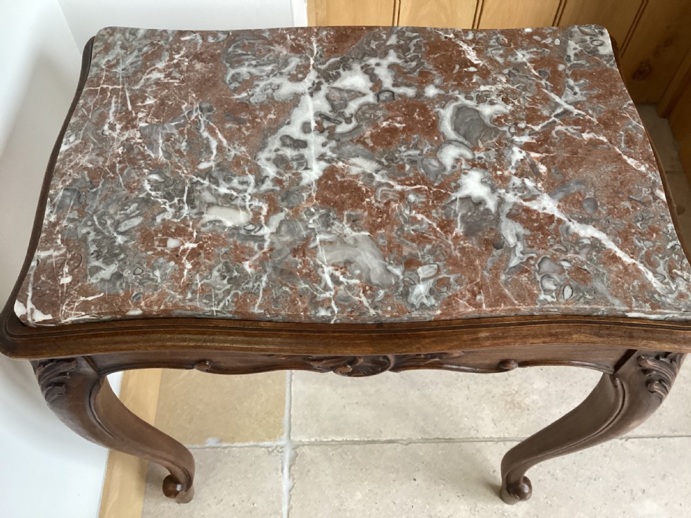 Antique French walnut side table View IV