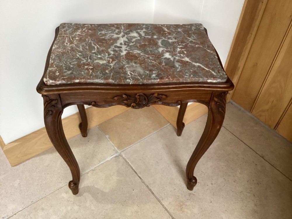 Antique French walnut side table View V