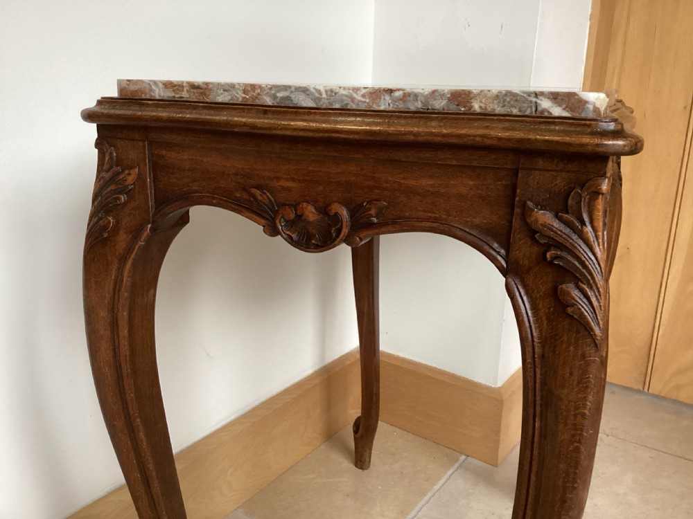 Antique French walnut side table View VI