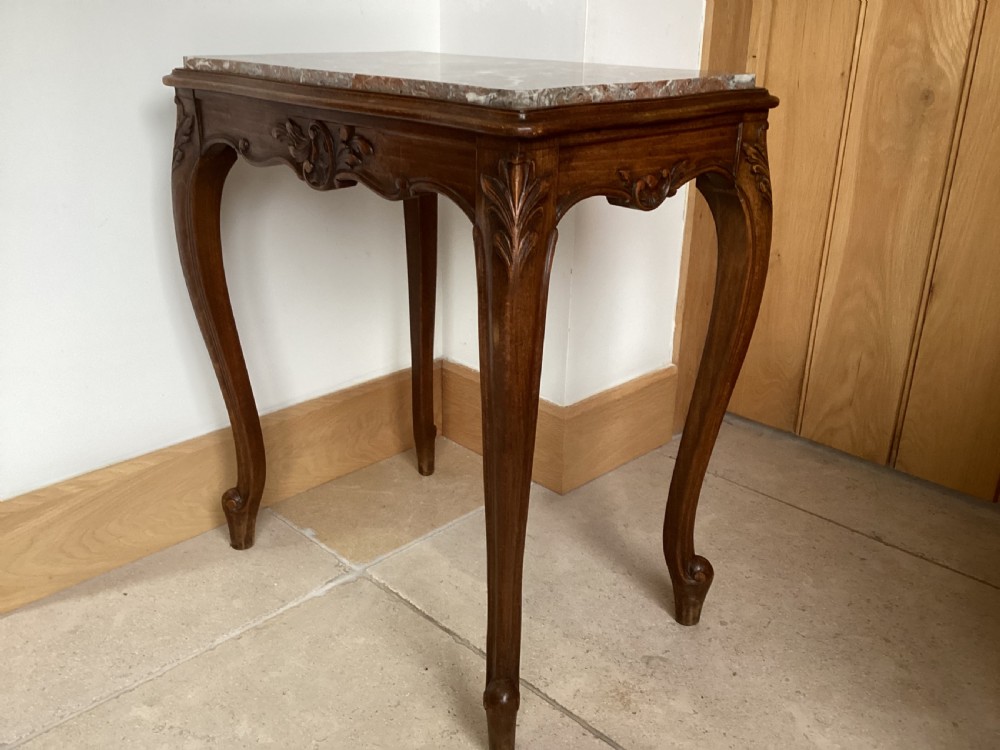 Antique French walnut side table View VII