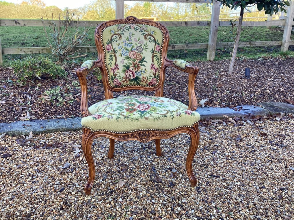 Antique French walnut side chair View II