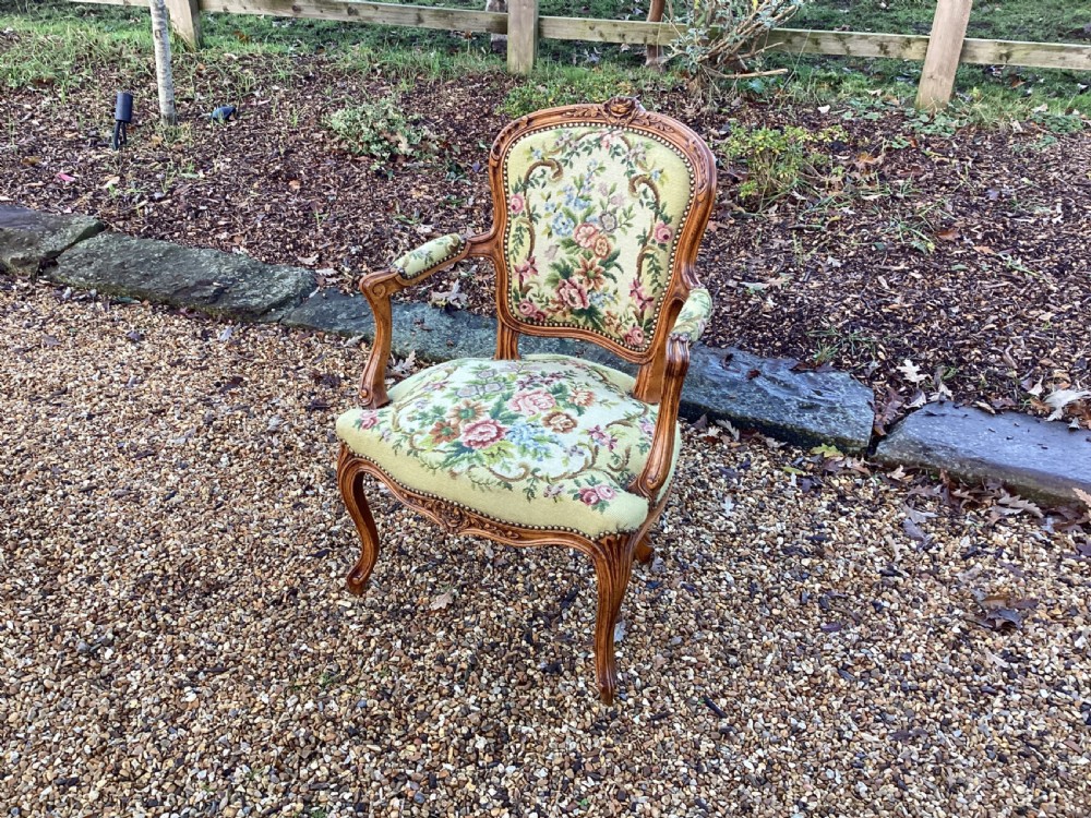 Antique French walnut side chair View III