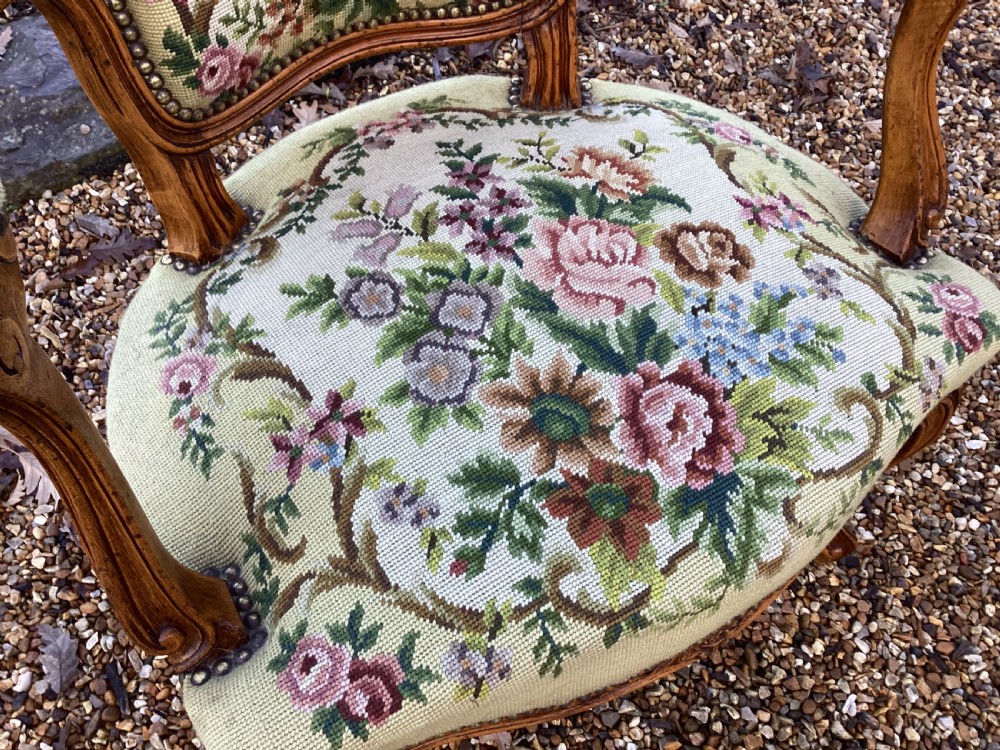 Antique French walnut side chair View VI