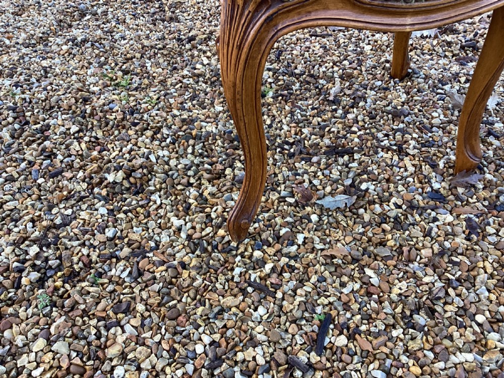 Antique French walnut side chair View VIII