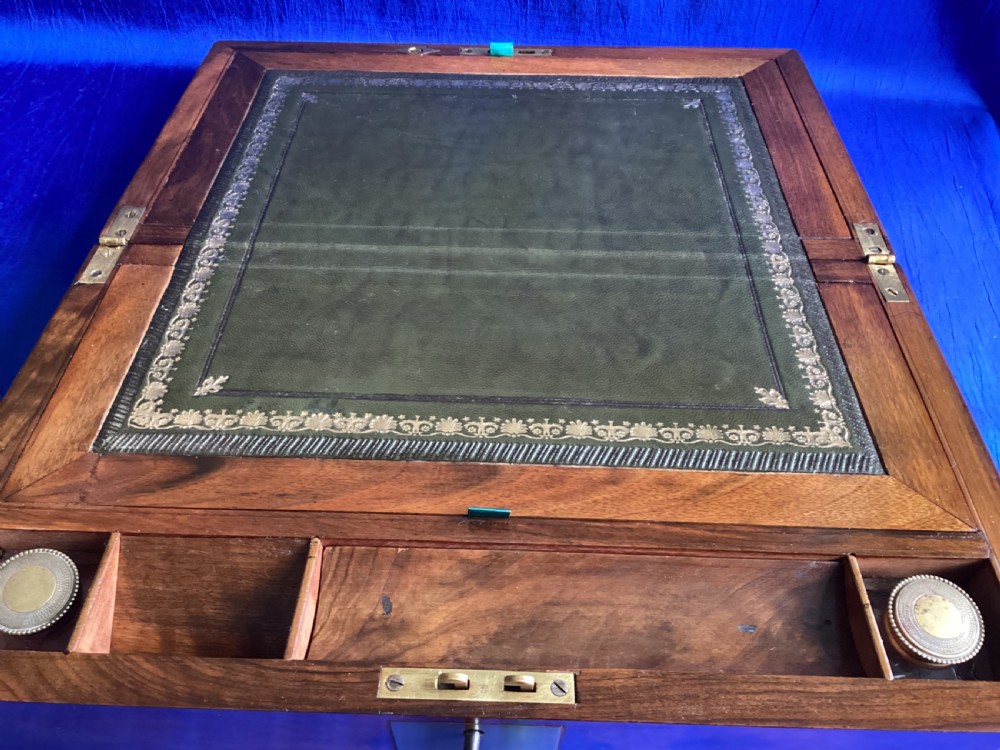 Victorian walnut brass bound writing slope View XI