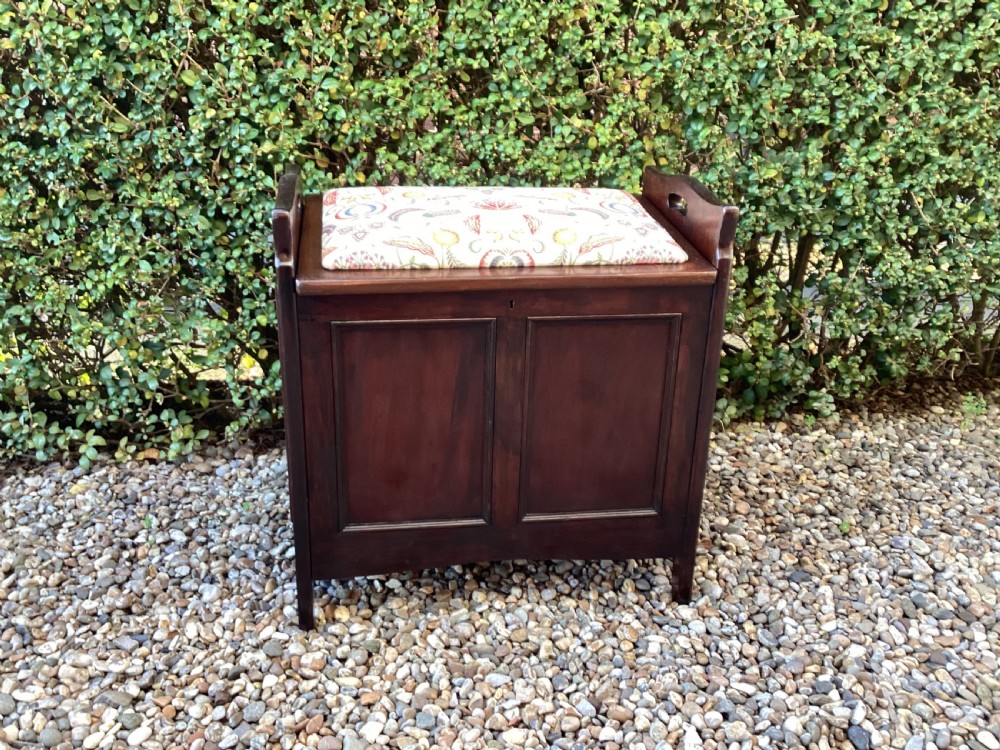 Edwardian mahogany piano stool 