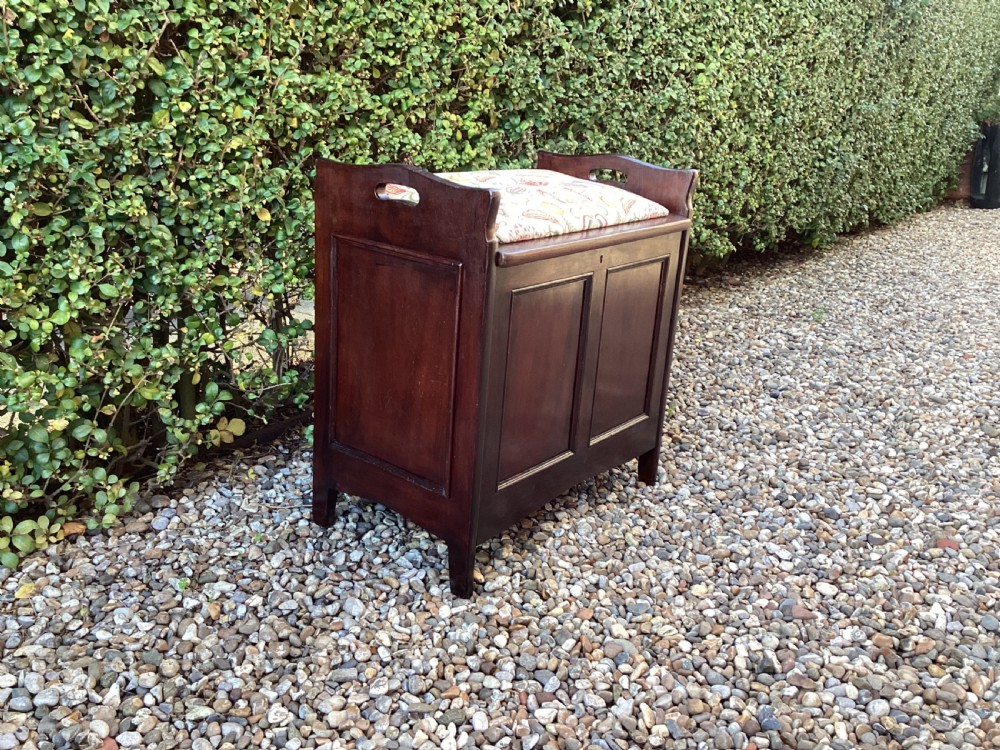 Edwardian mahogany piano stool  View II