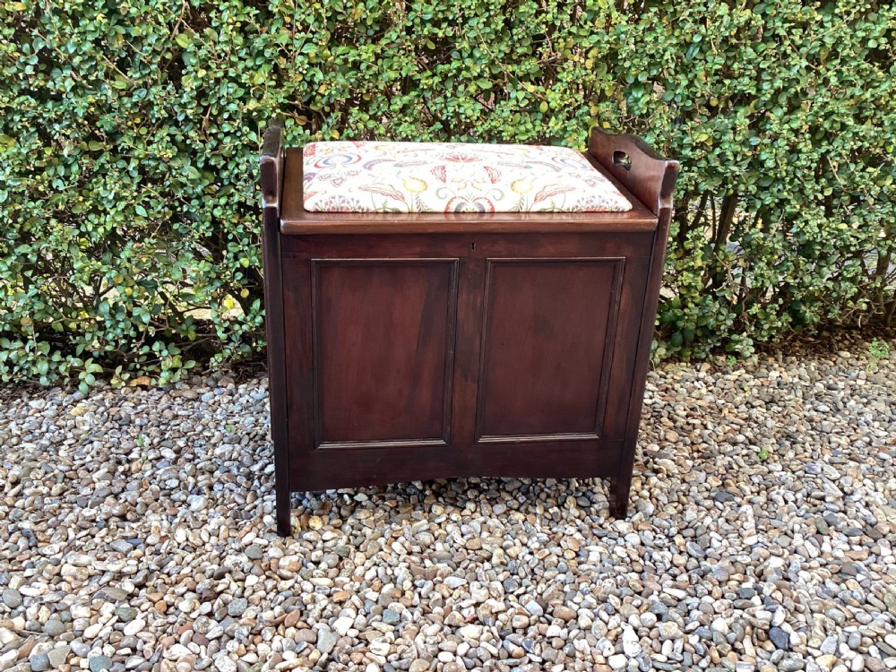 Edwardian mahogany piano stool  View IV