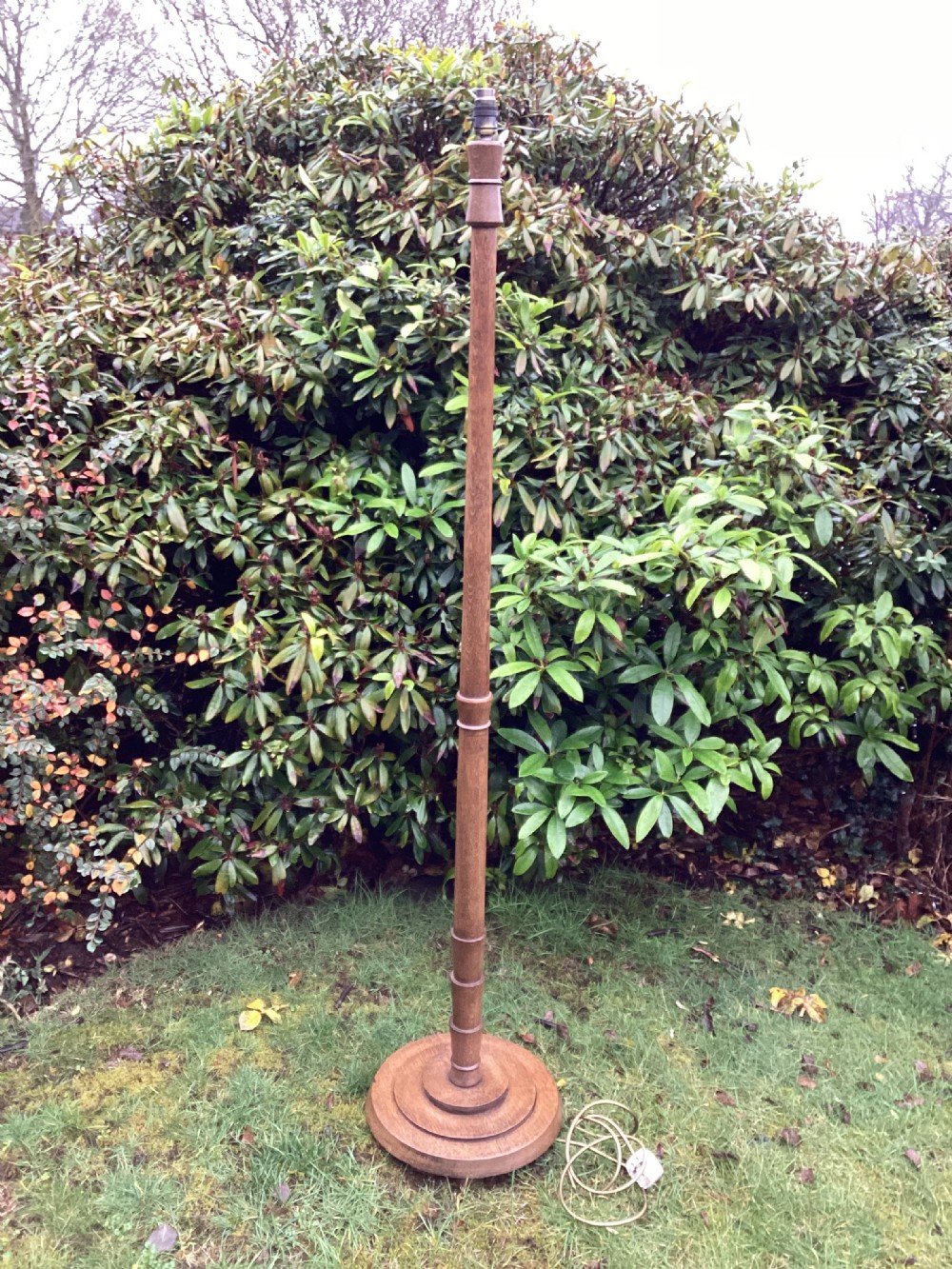Art Deco oak standard lamp