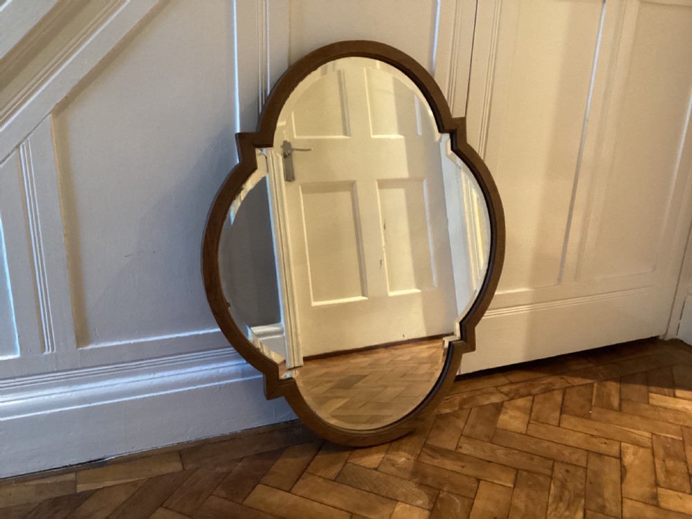 Antique French oak mirror