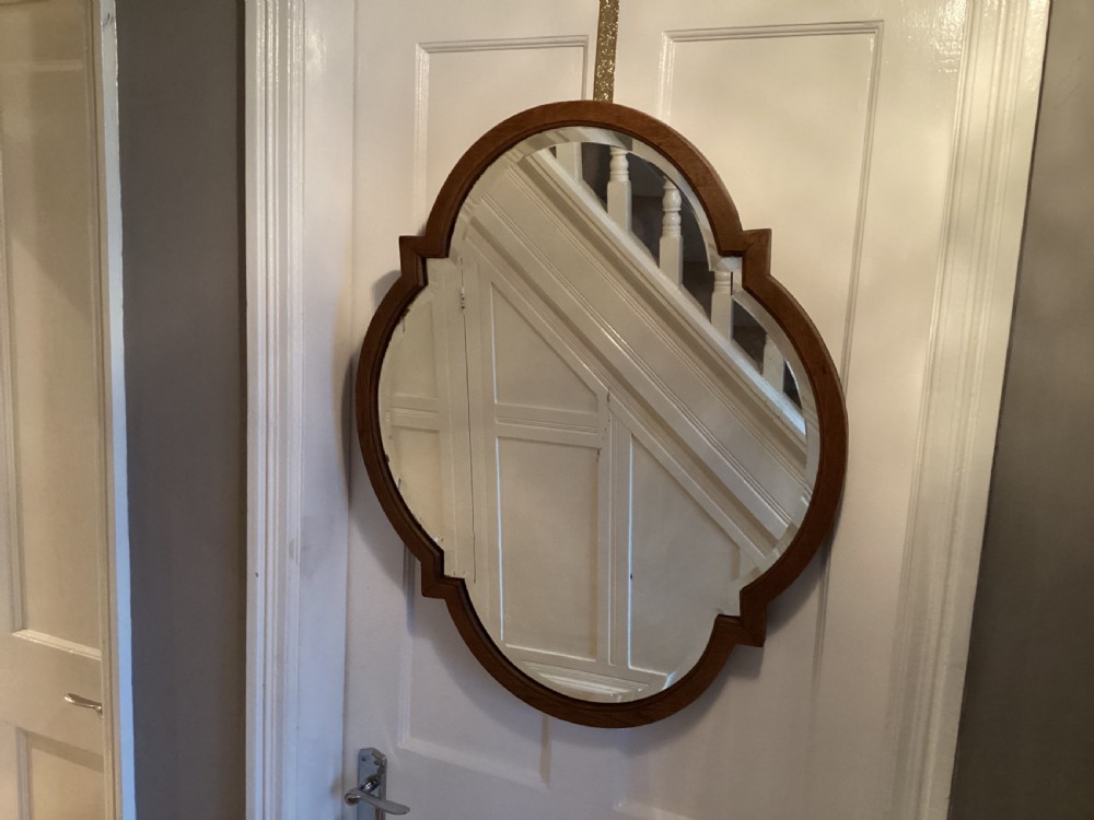 Antique French oak mirror View III