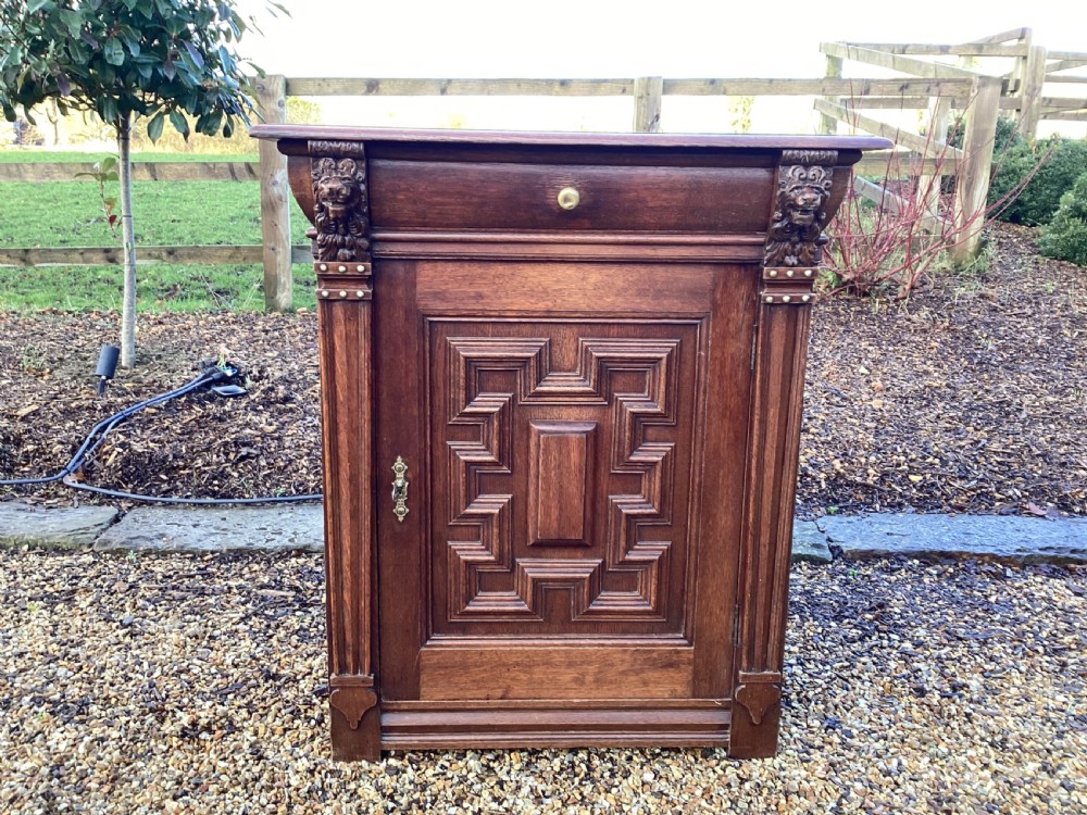Antique oak french  preserve cupboard