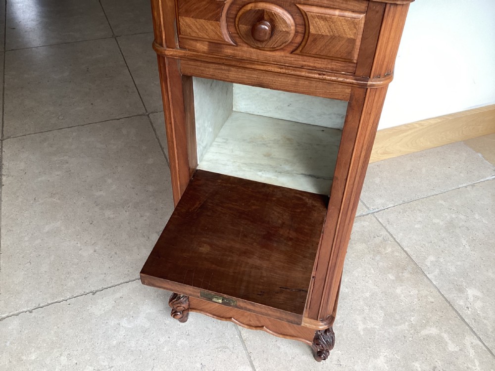 Antique French walnut bedside cabinet View IV