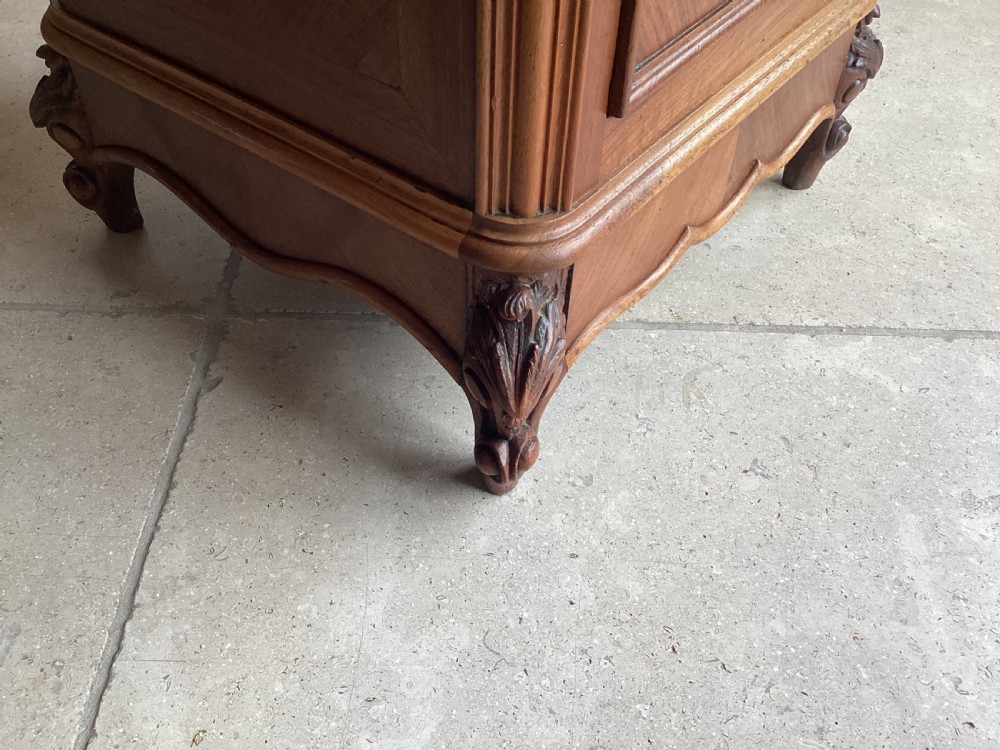 Antique French walnut bedside cabinet View VI