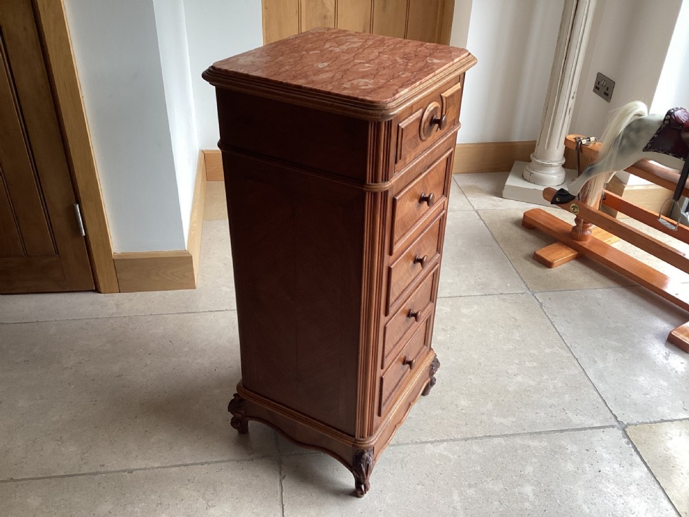 Antique French walnut bedside cabinet View VIII