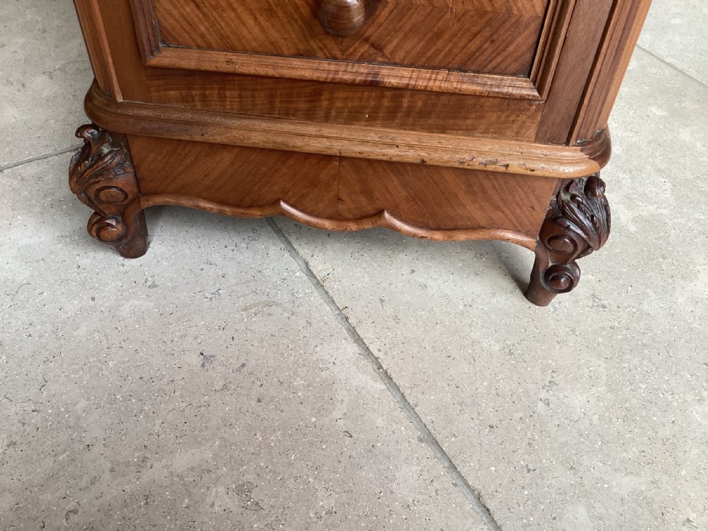 Antique French walnut bedside cabinet View IX