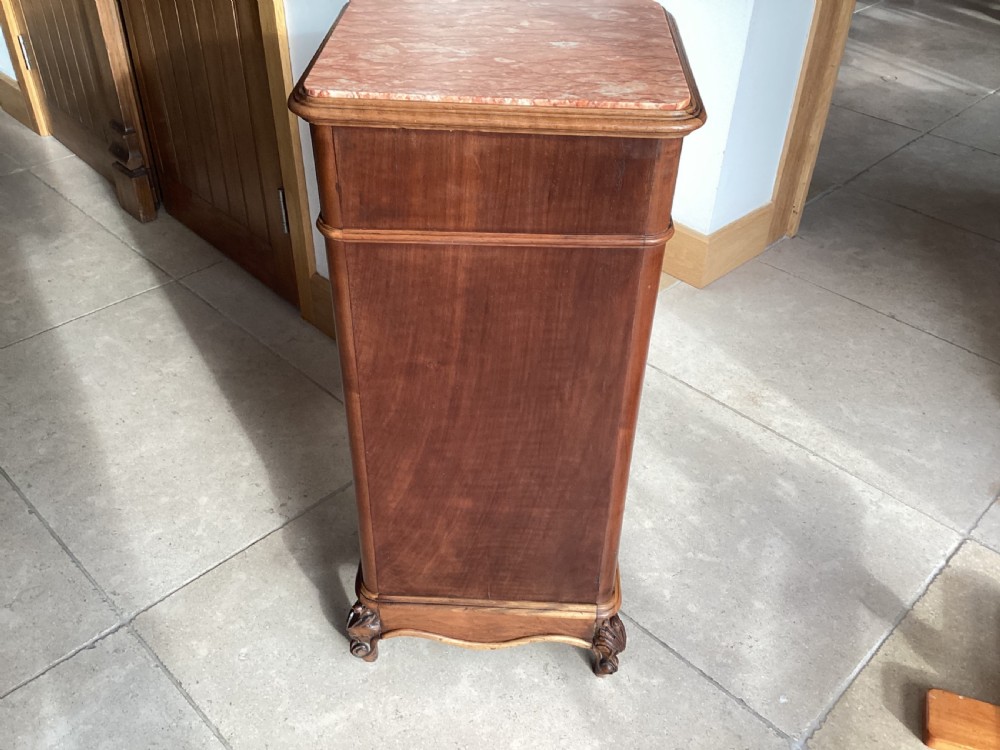 Antique French walnut bedside cabinet View XII
