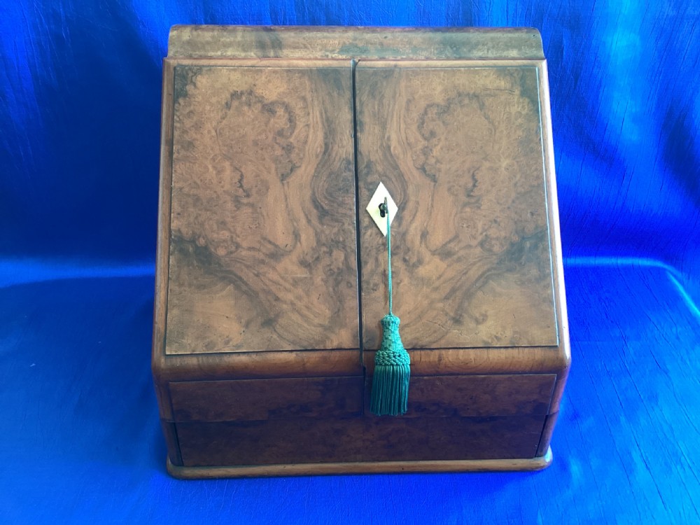 Antique walnut stationary cabinet