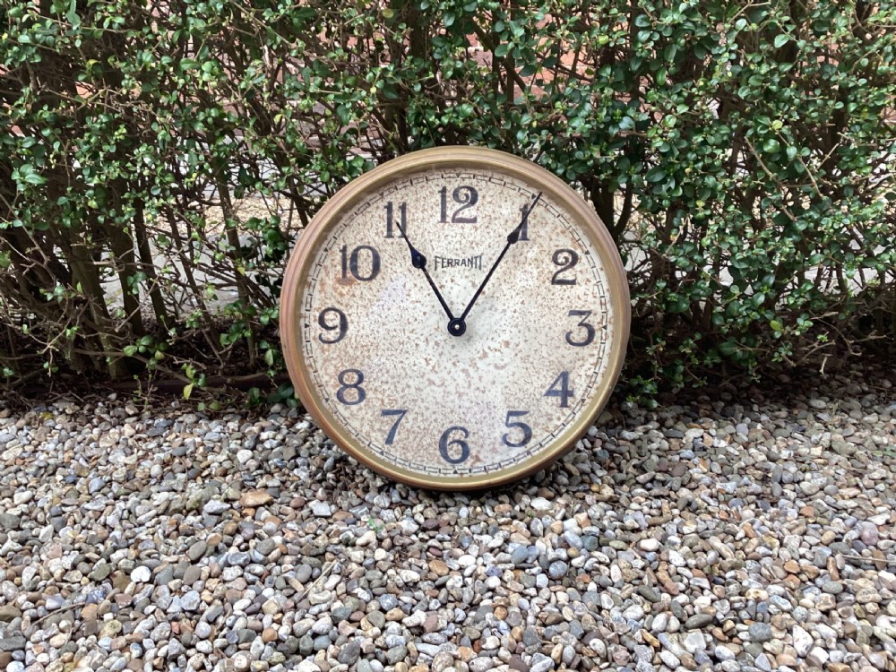 Antique brass large Ferranti factory clock