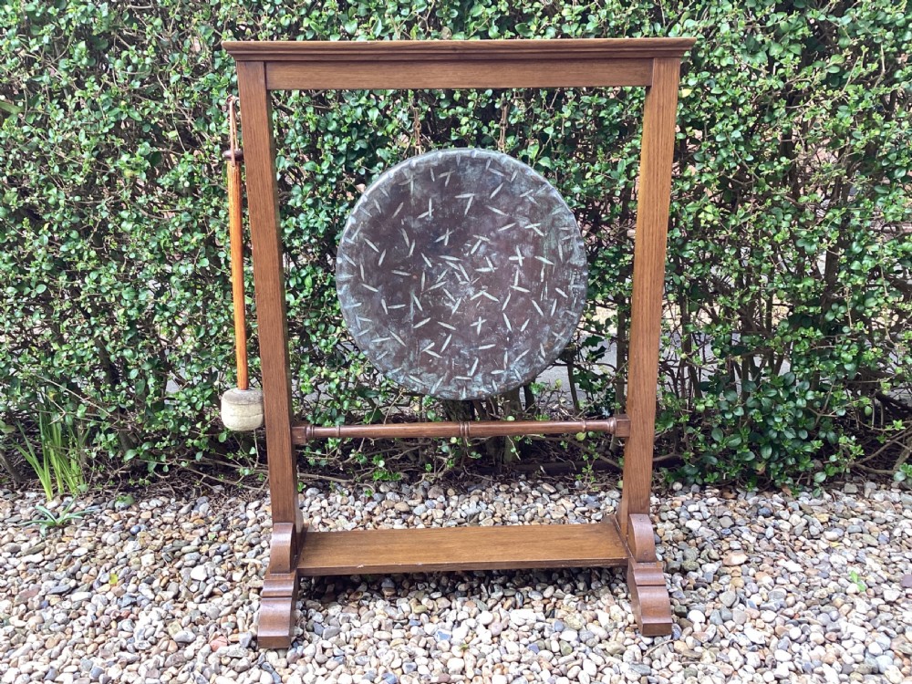 Edwardian oak dinner gong