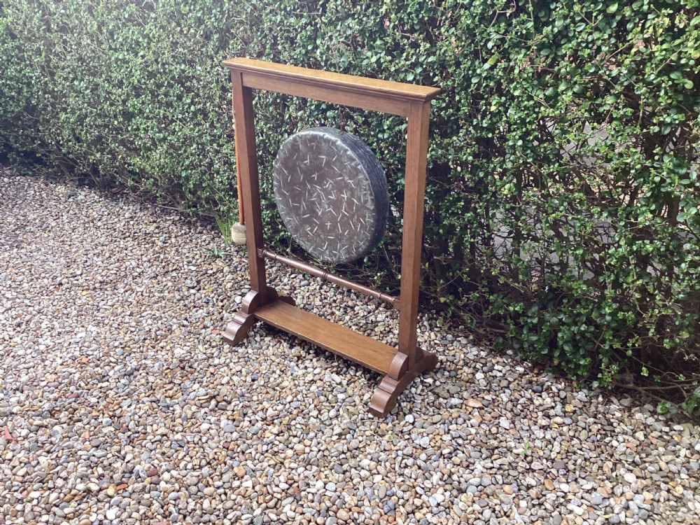 Edwardian oak dinner gong View II