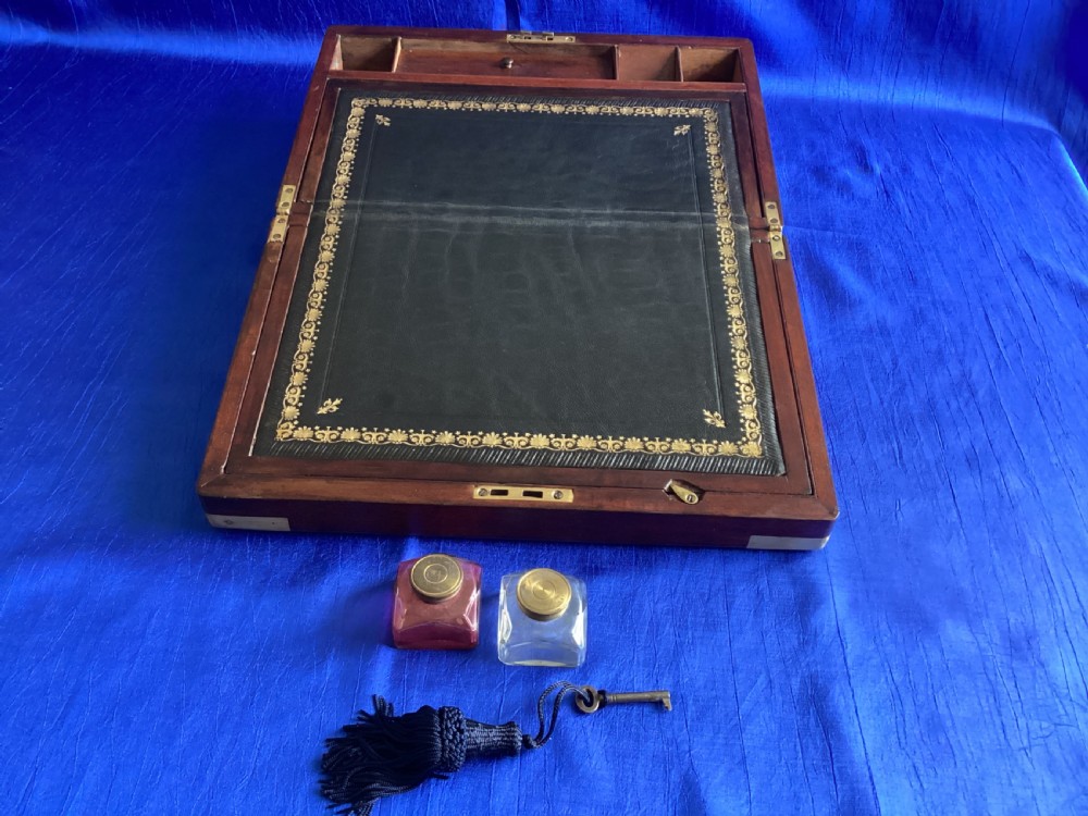 Victorian mahogany campaign brass bound writing slope View VI