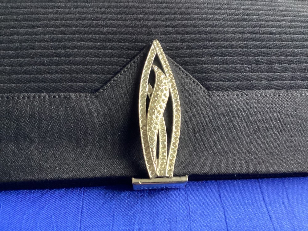 Antique Art Deco black silk evening bag View V
