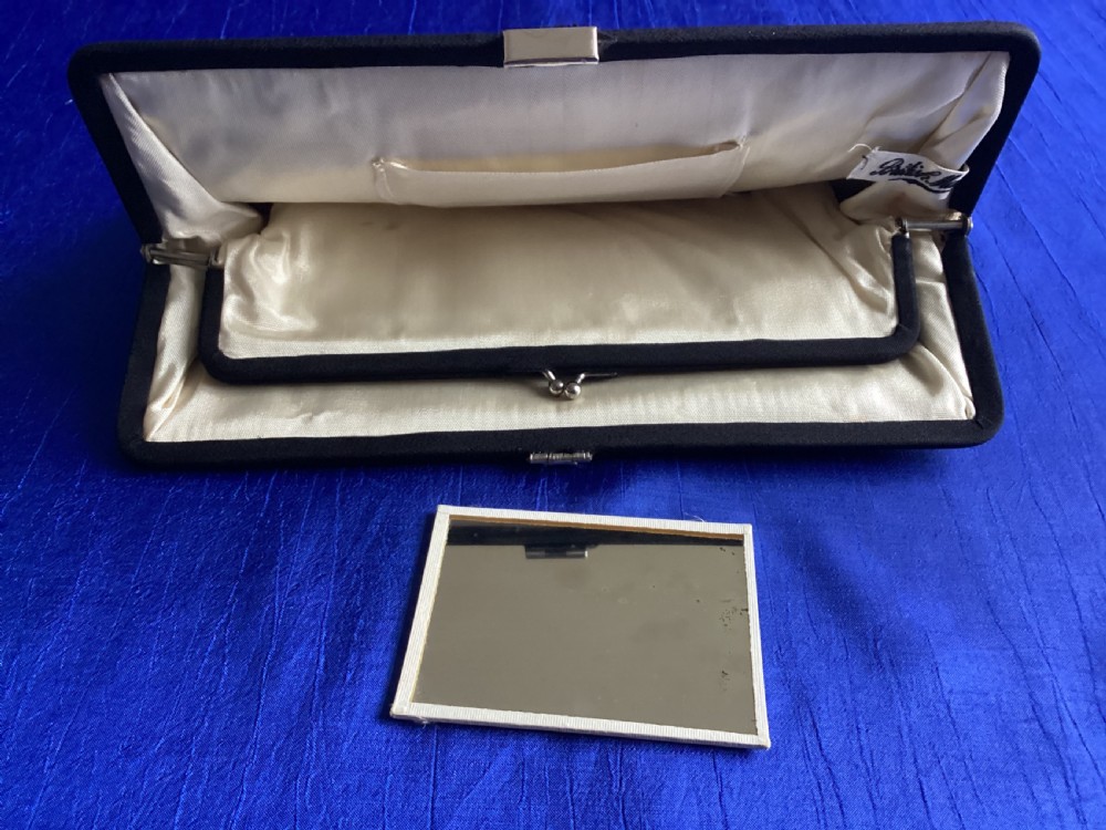 Antique Art Deco black silk evening bag View XI