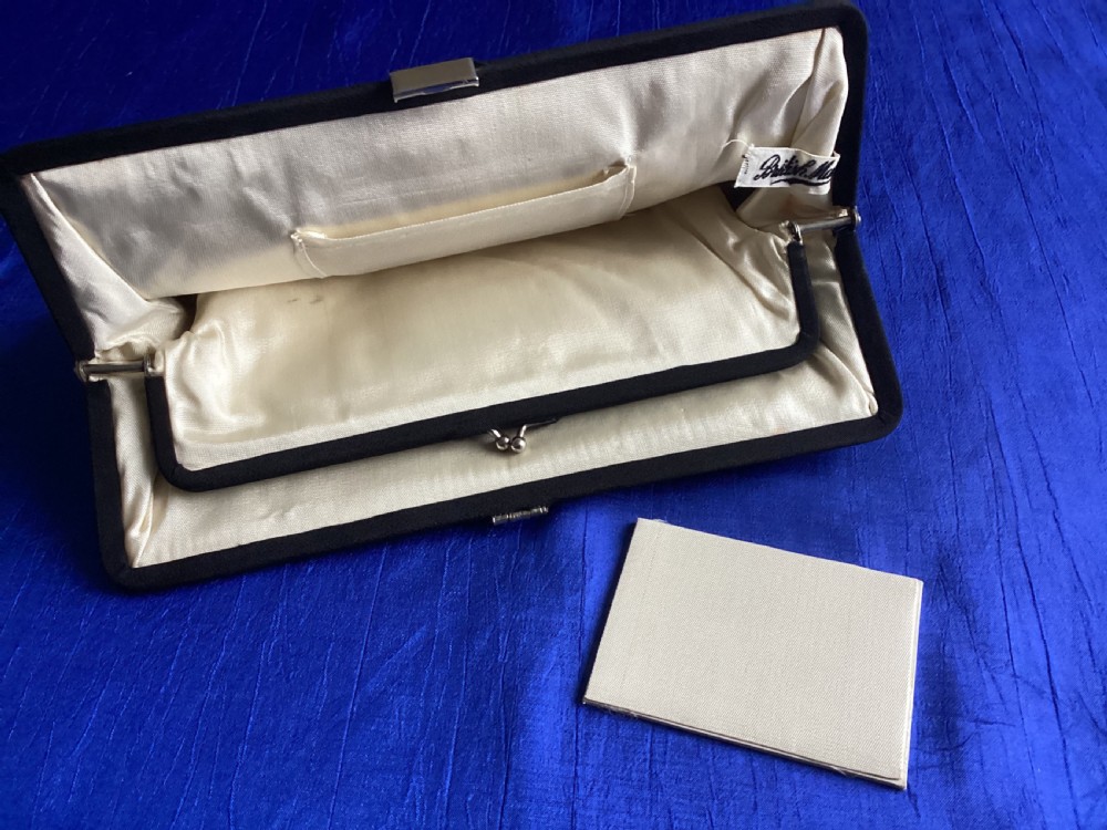 Antique Art Deco black silk evening bag View XIII