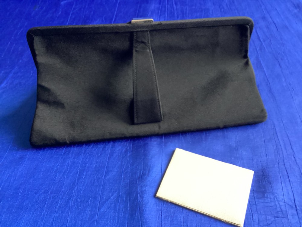 Antique Art Deco black silk evening bag View XIV