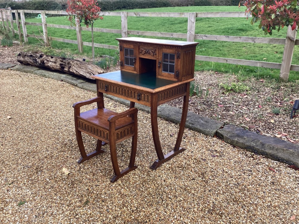 Vintage Arts and Crafts ladies writing desk  View III