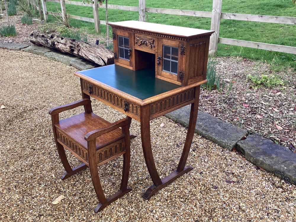 Vintage Arts and Crafts ladies writing desk  View XX