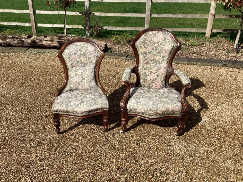 A Victorian walnut parlour suite View V