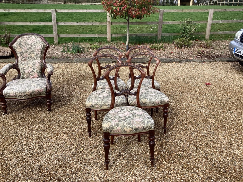 A Victorian walnut parlour suite View VII