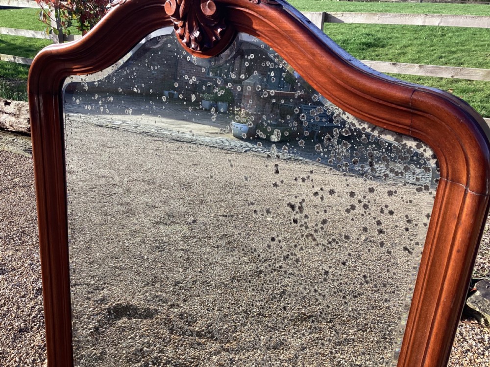 Antique French mahogany over mantle mirror View XI
