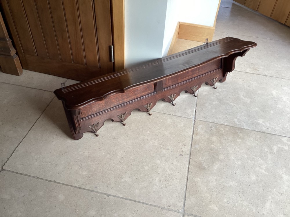 Antique French archelle oak china rack