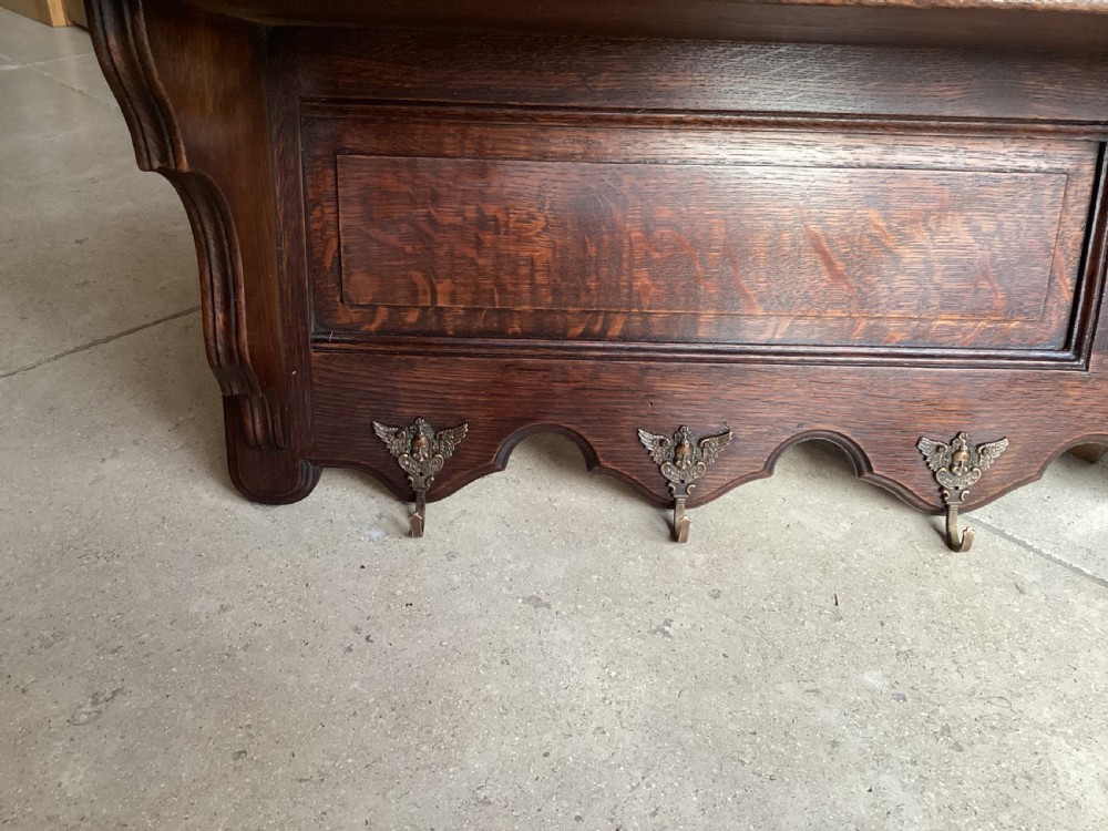 Antique French archelle oak china rack View II