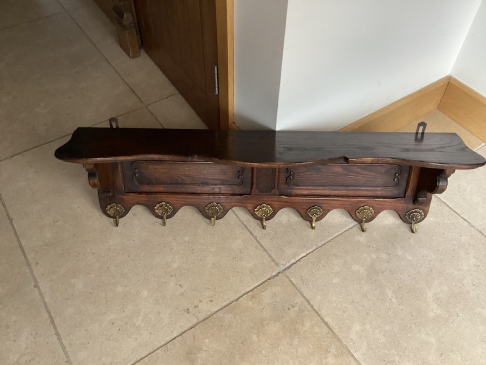 Antique french archelle oak china rack View II