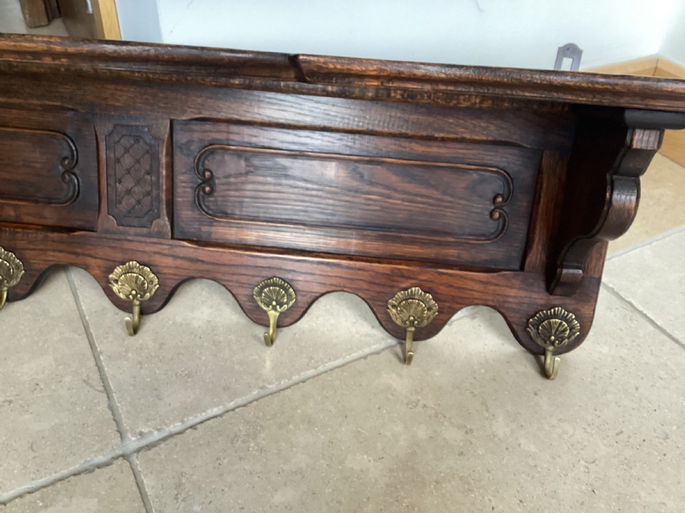 Antique french archelle oak china rack View III