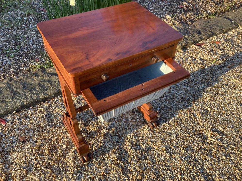 A Victorian mahogany sewing work table View XI