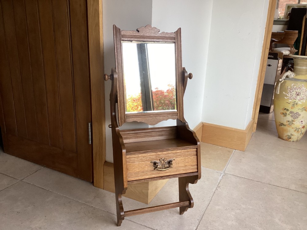 Edwardian Arts and Crafts oak vanity unit