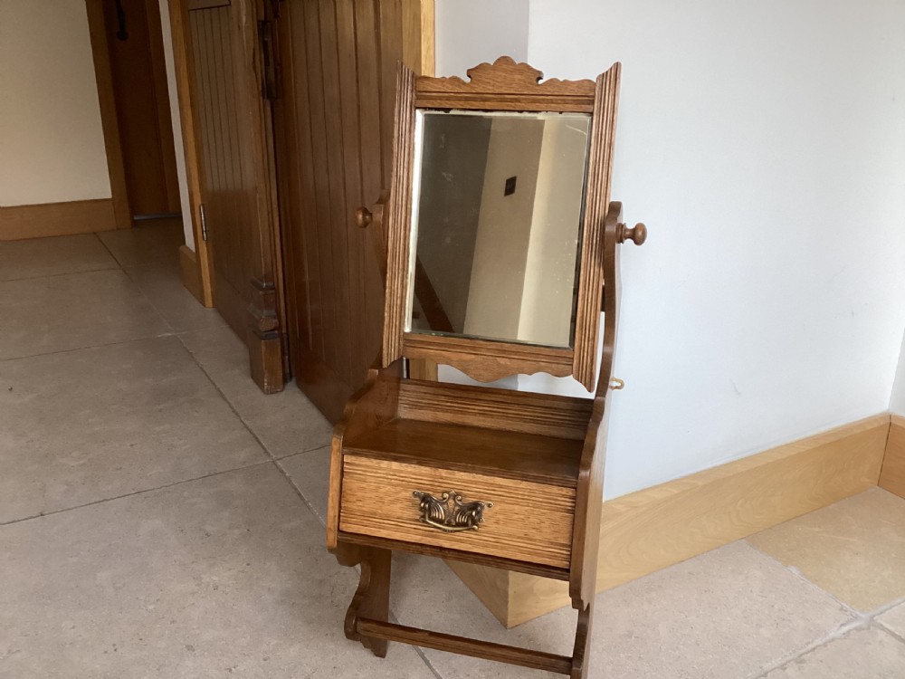 Edwardian Arts and Crafts oak vanity unit View II