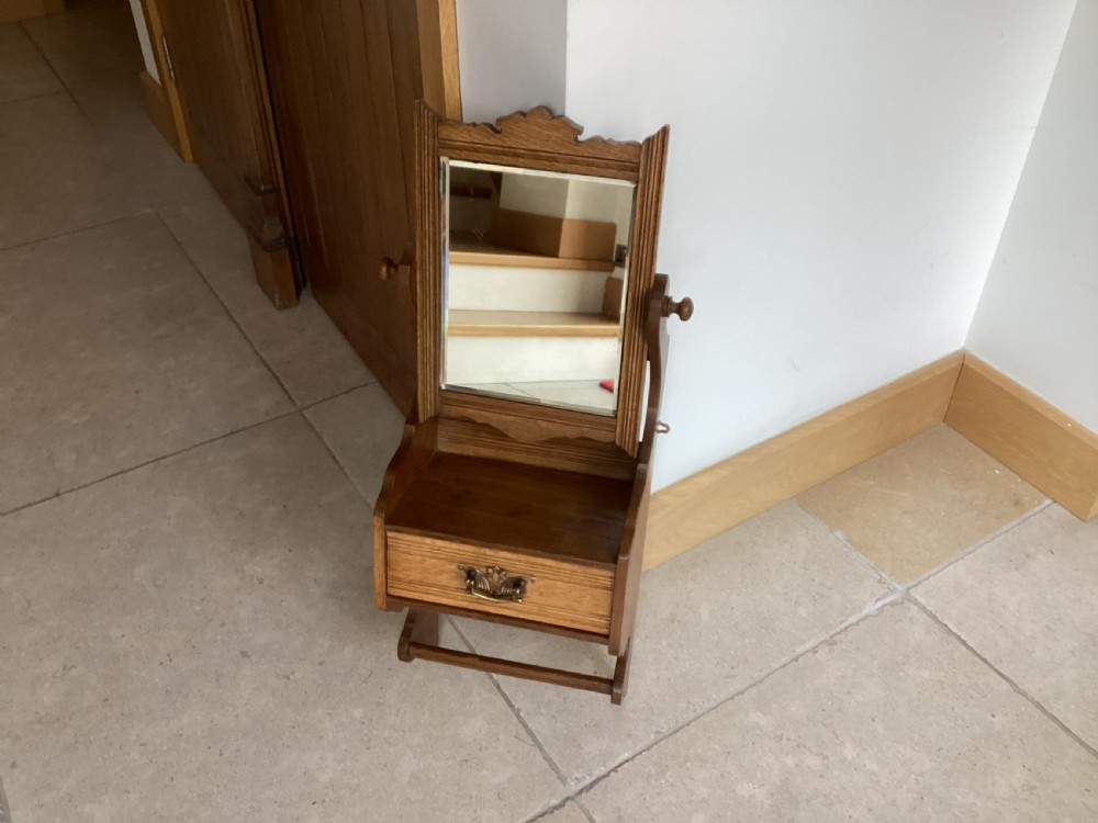 Edwardian Arts and Crafts oak vanity unit View III