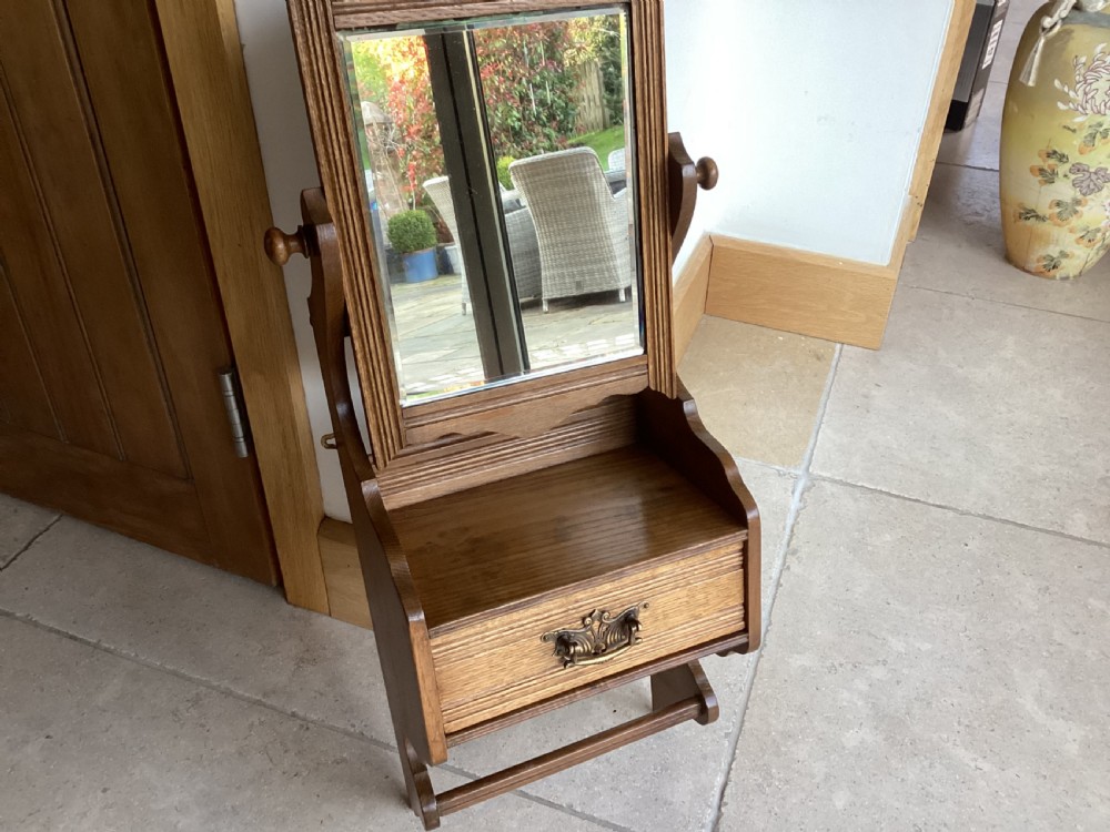 Edwardian Arts and Crafts oak vanity unit View IV
