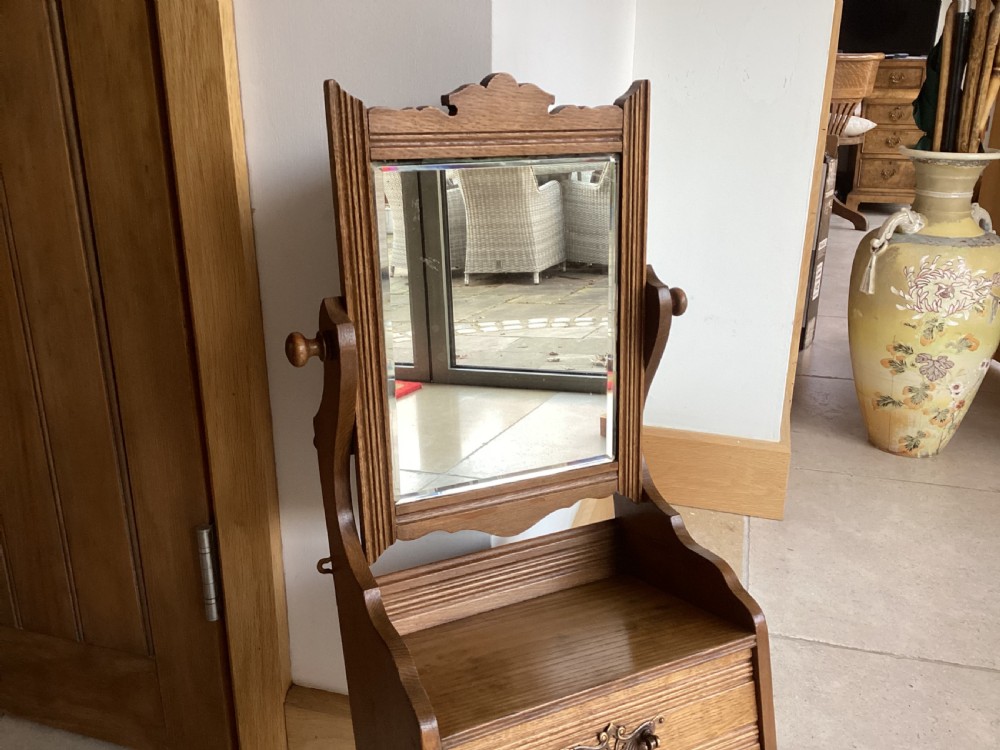 Edwardian Arts and Crafts oak vanity unit View V