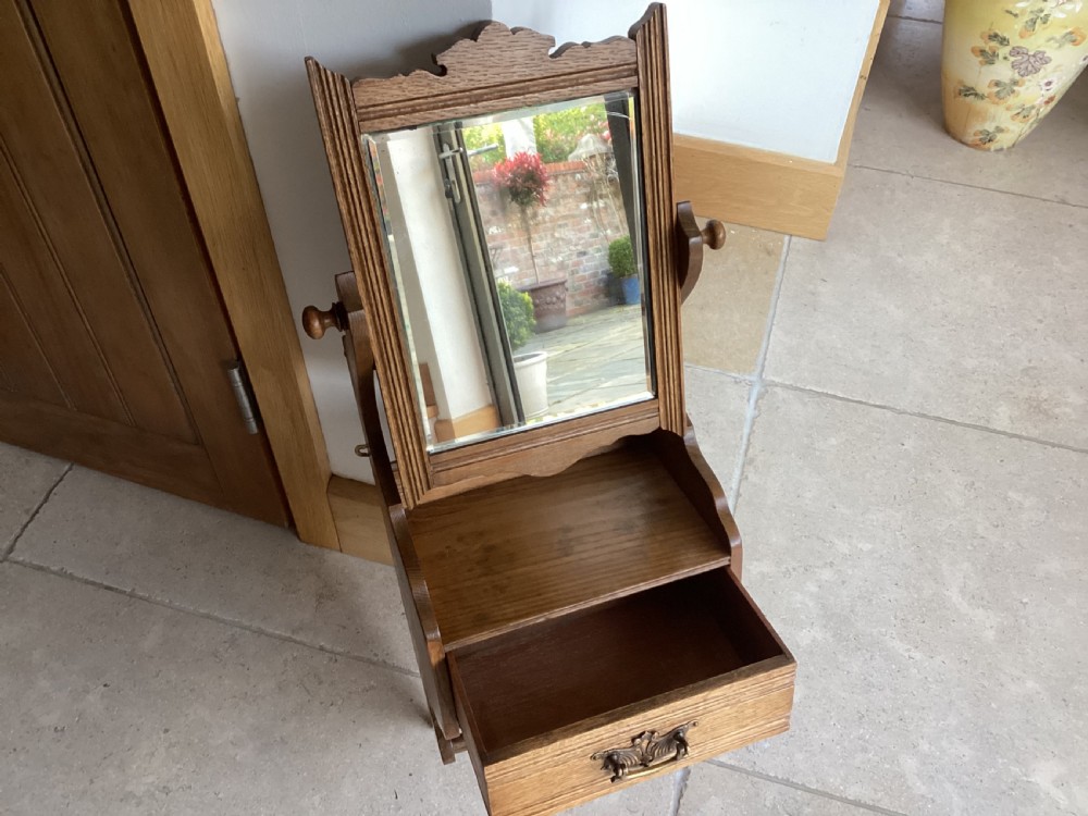 Edwardian Arts and Crafts oak vanity unit View VII